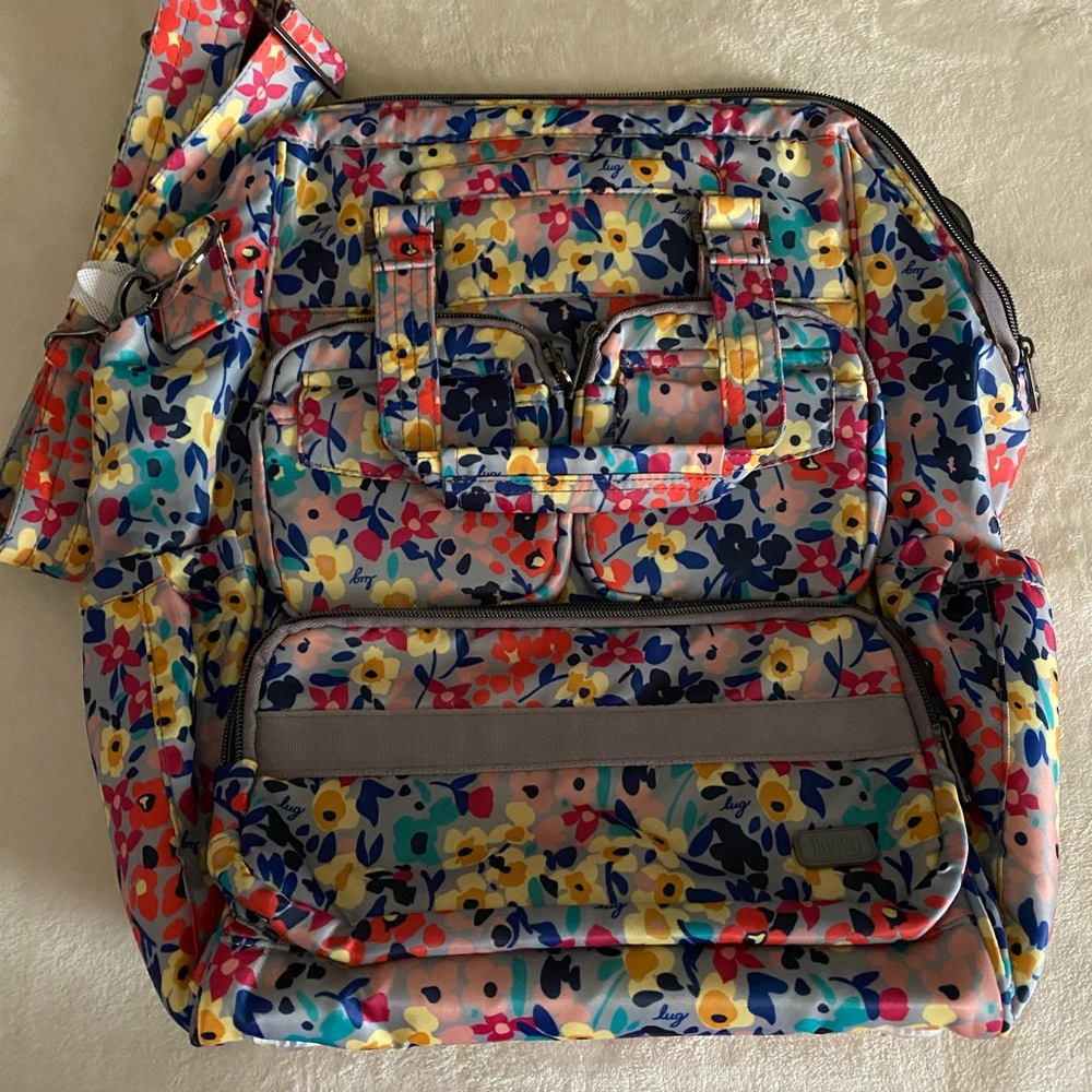 Lug Via 2 Convertible Travel Bag , Tote, Crossbody, Backpack in Wildflower Multi